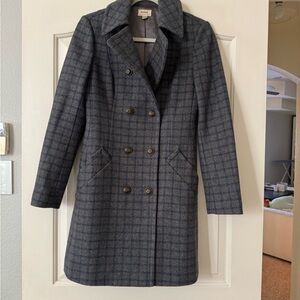 Fossil Women's Gray Plaid Coat